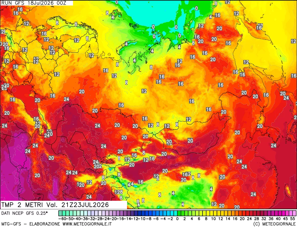 mappa Temp 2 metri
