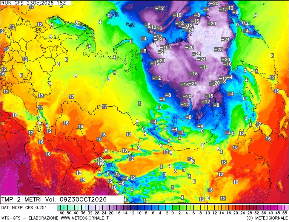 mappa Temp 2 metri