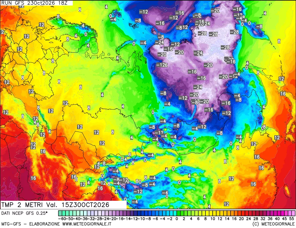 mappa Temp 2 metri