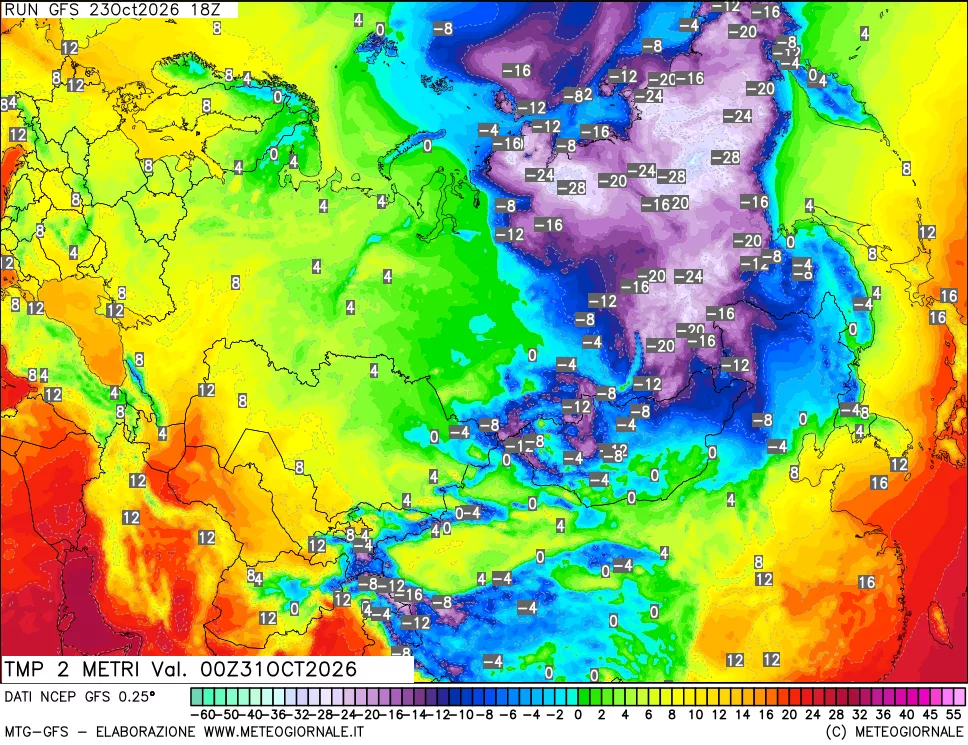 mappa Temp 2 metri