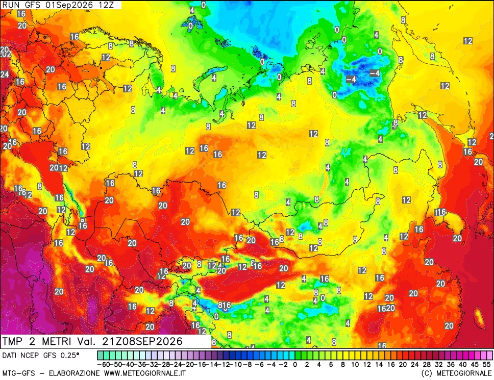 mappa Temp 2 metri