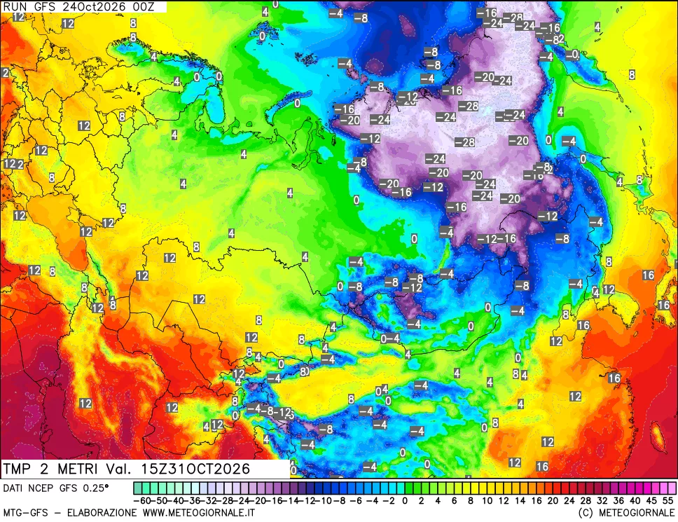 mappa Temp 2 metri