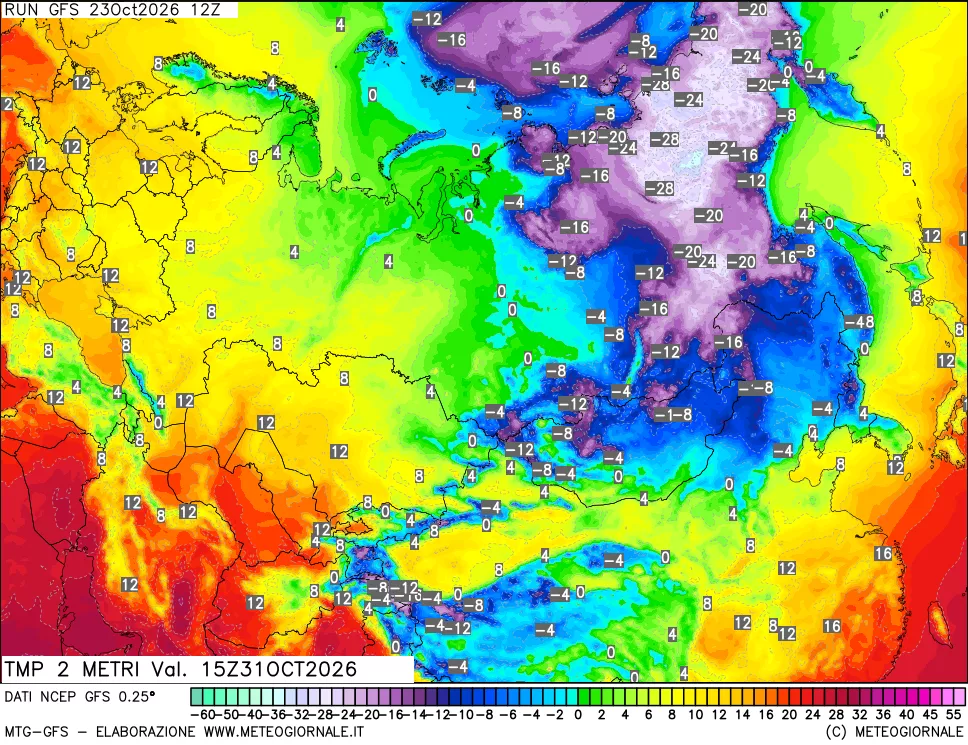 mappa Temp 2 metri