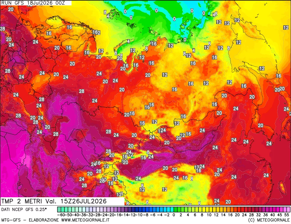 mappa Temp 2 metri