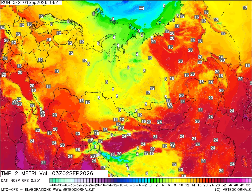 mappa Temp 2 metri