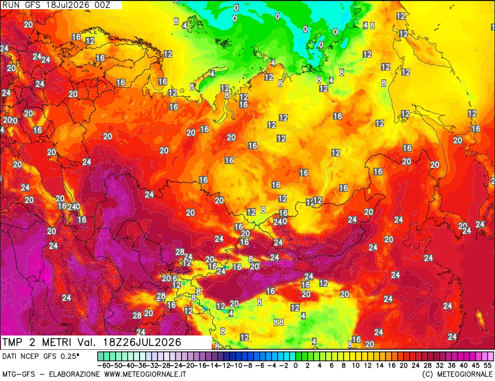 mappa Temp 2 metri