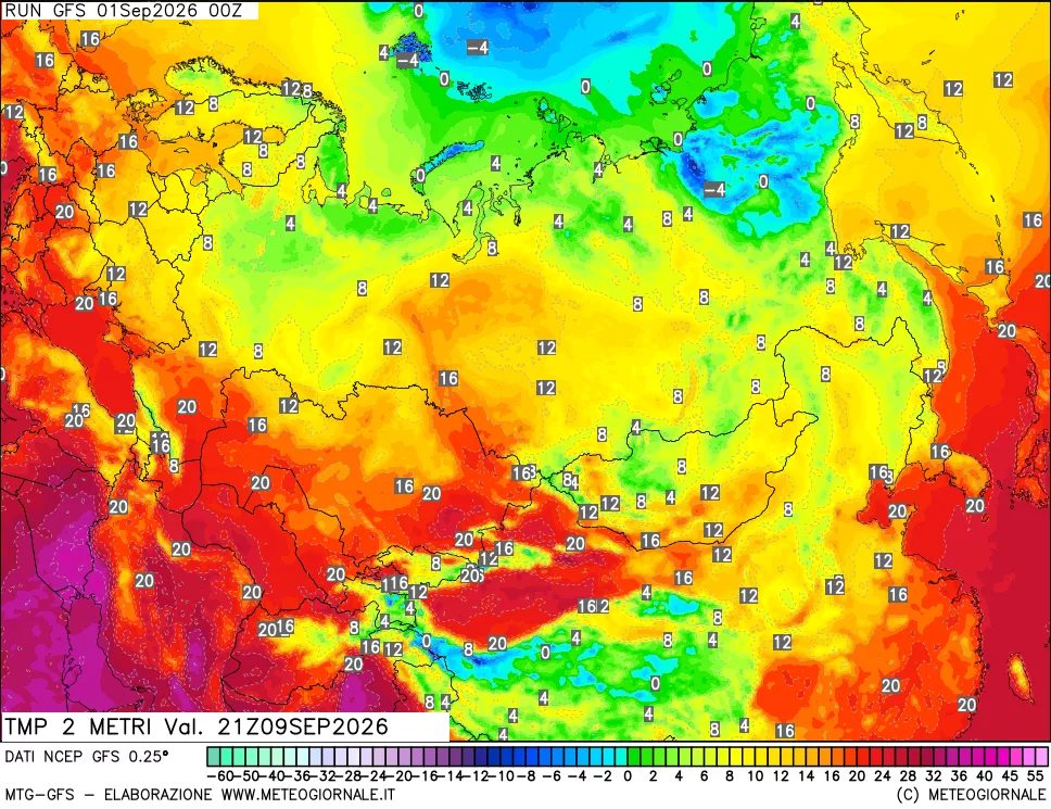 mappa Temp 2 metri