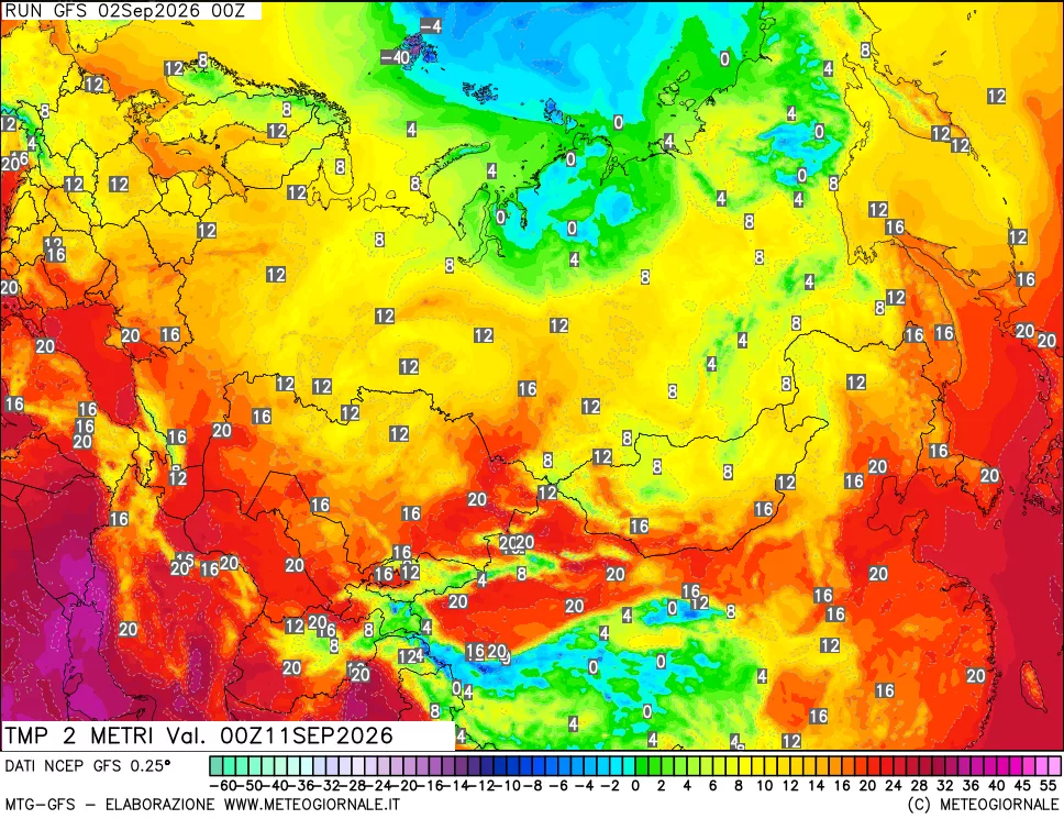 mappa Temp 2 metri