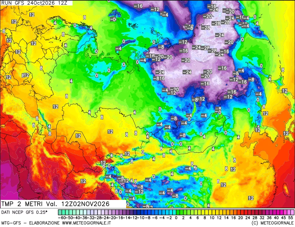 mappa Temp 2 metri