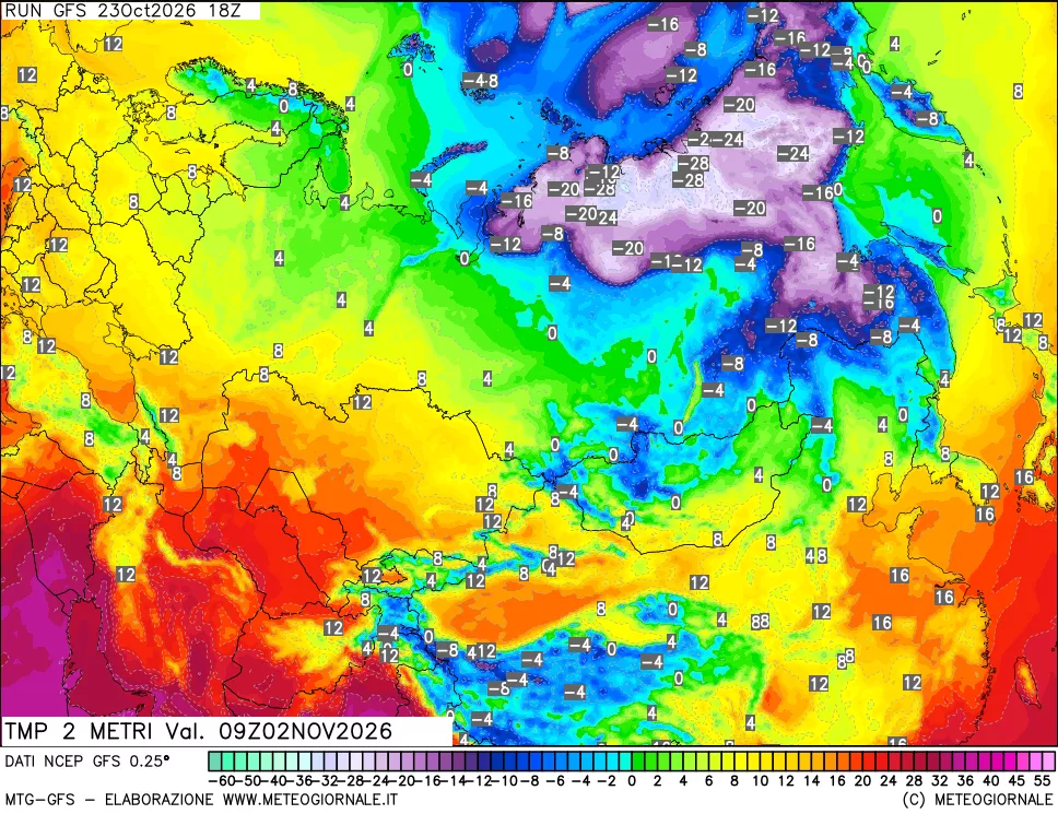 mappa Temp 2 metri