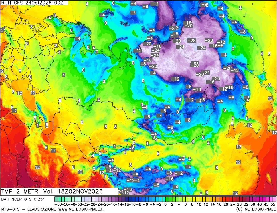 mappa Temp 2 metri