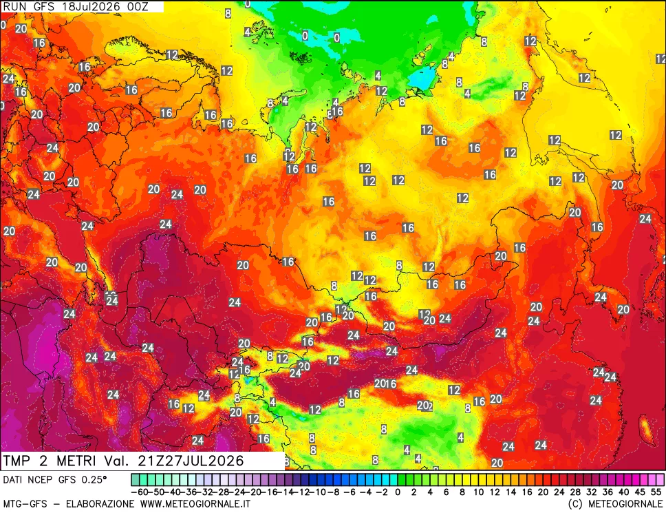 mappa Temp 2 metri