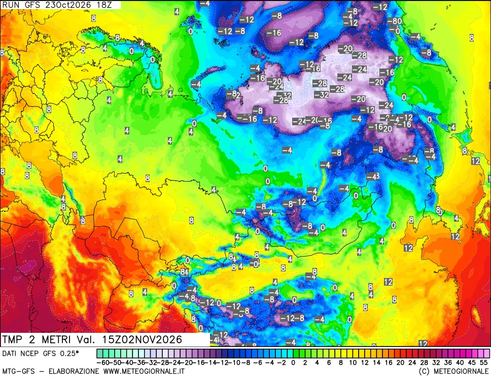 mappa Temp 2 metri