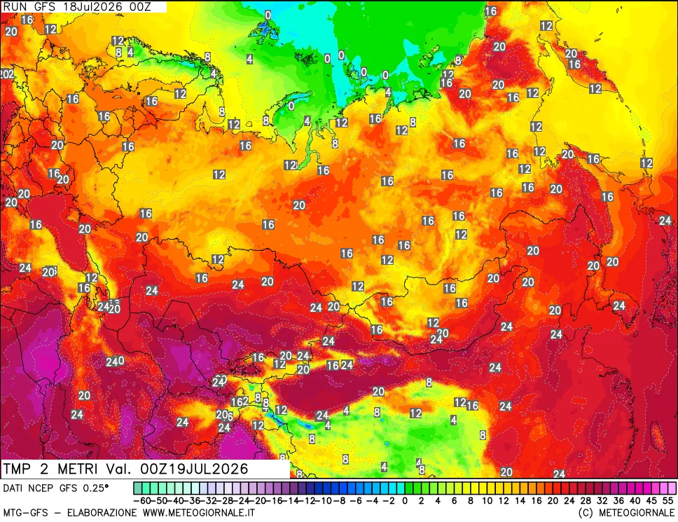 mappa Temp 2 metri