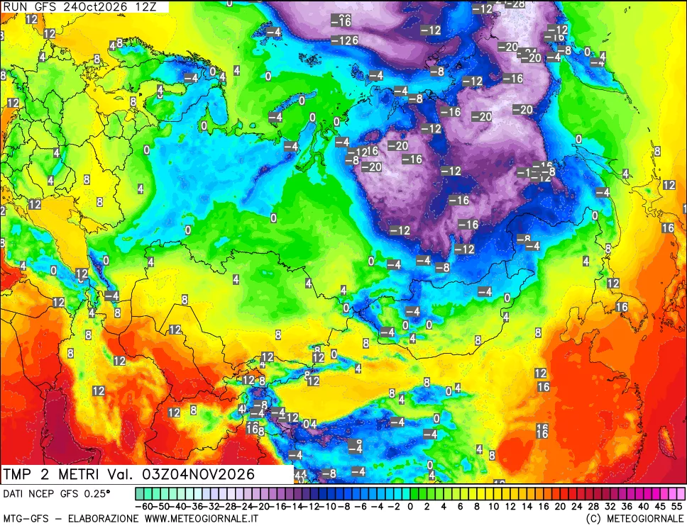 mappa Temp 2 metri