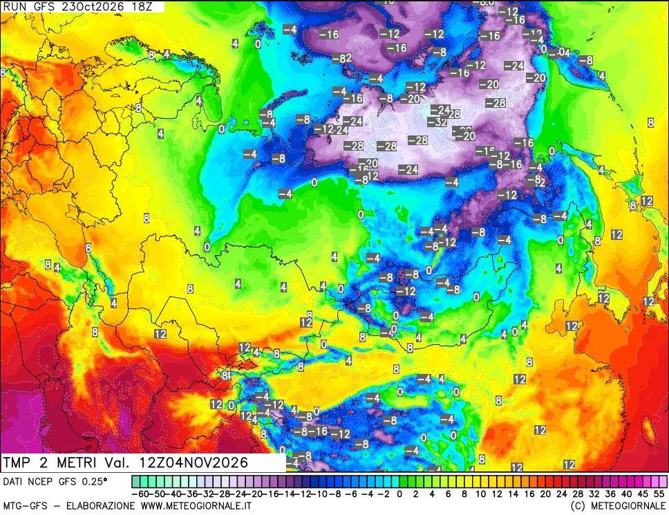 mappa Temp 2 metri