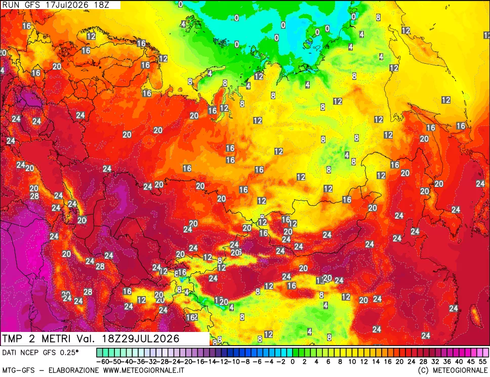 mappa Temp 2 metri