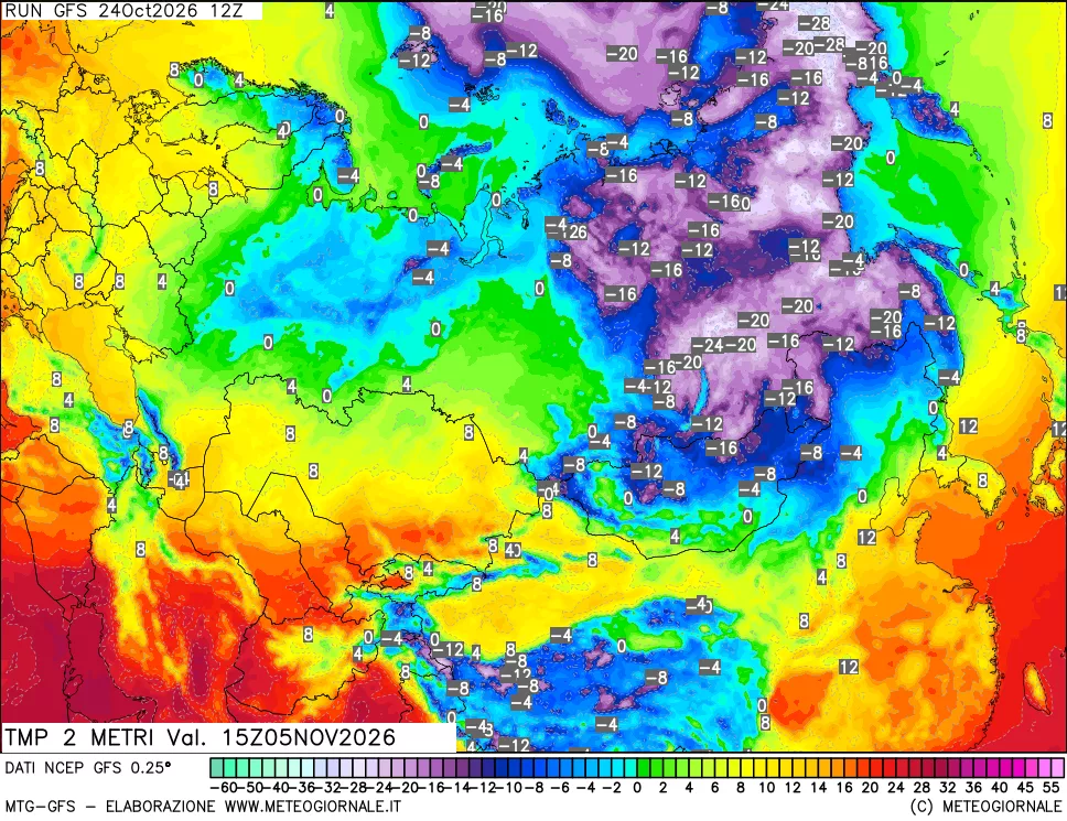 mappa Temp 2 metri