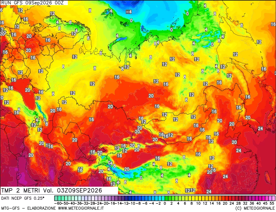mappa Temp 2 metri