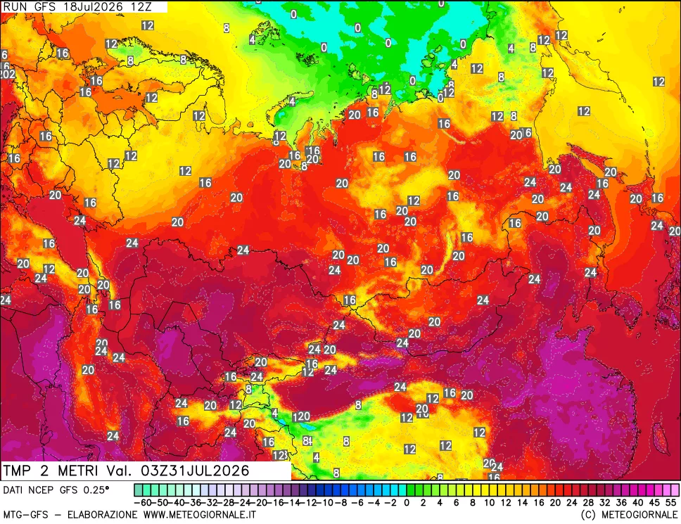 mappa Temp 2 metri