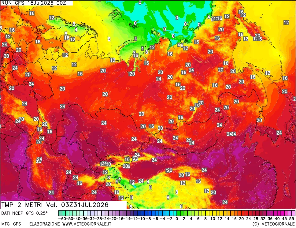 mappa Temp 2 metri