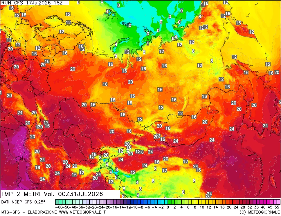 mappa Temp 2 metri
