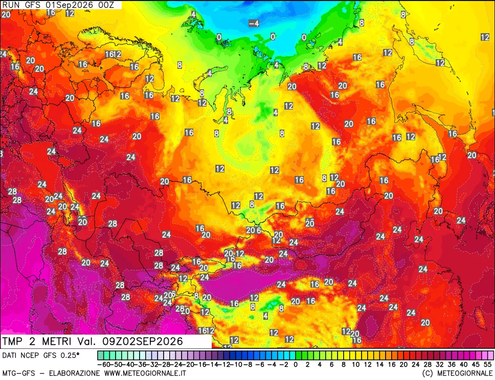 mappa Temp 2 metri