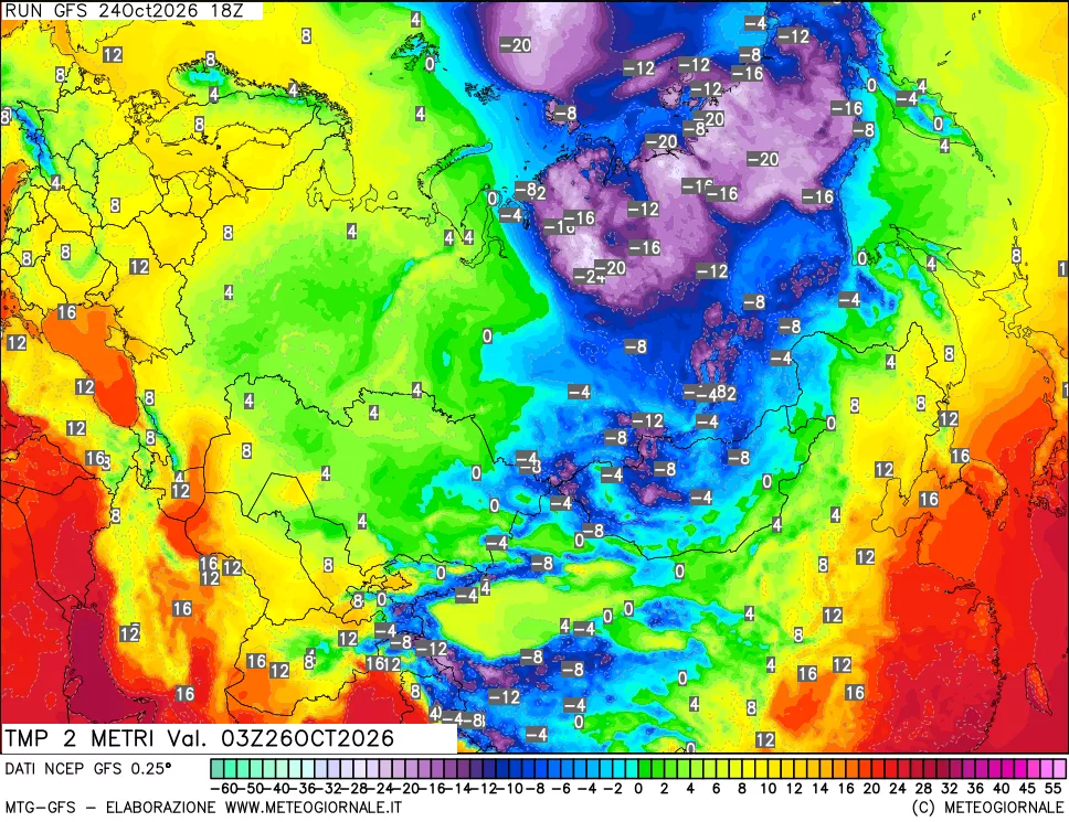 mappa Temp 2 metri