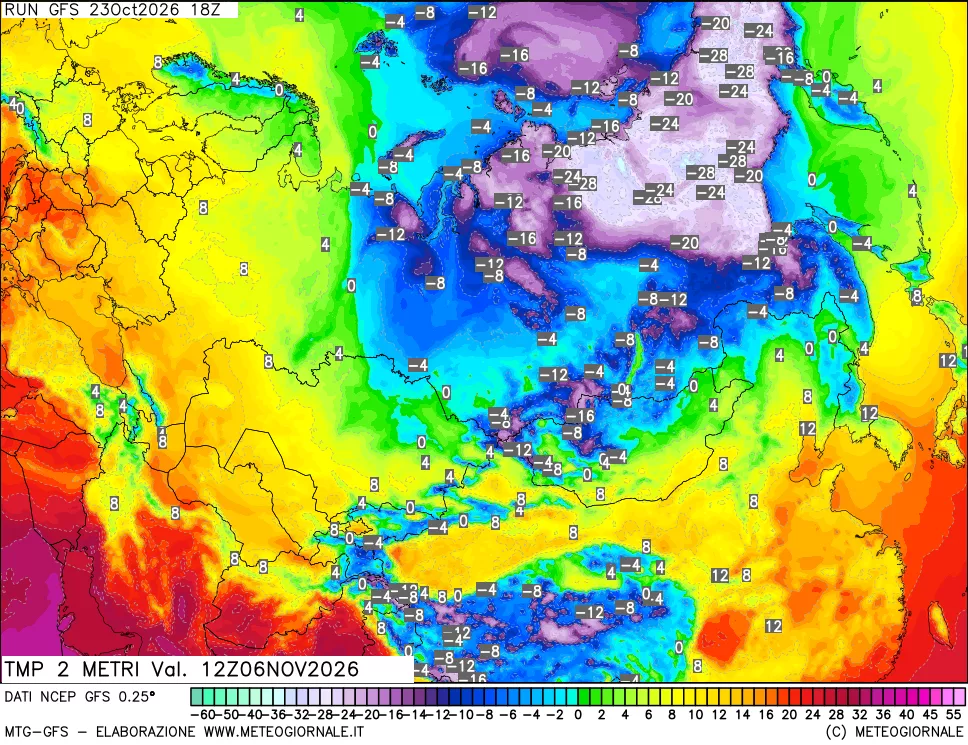 mappa Temp 2 metri