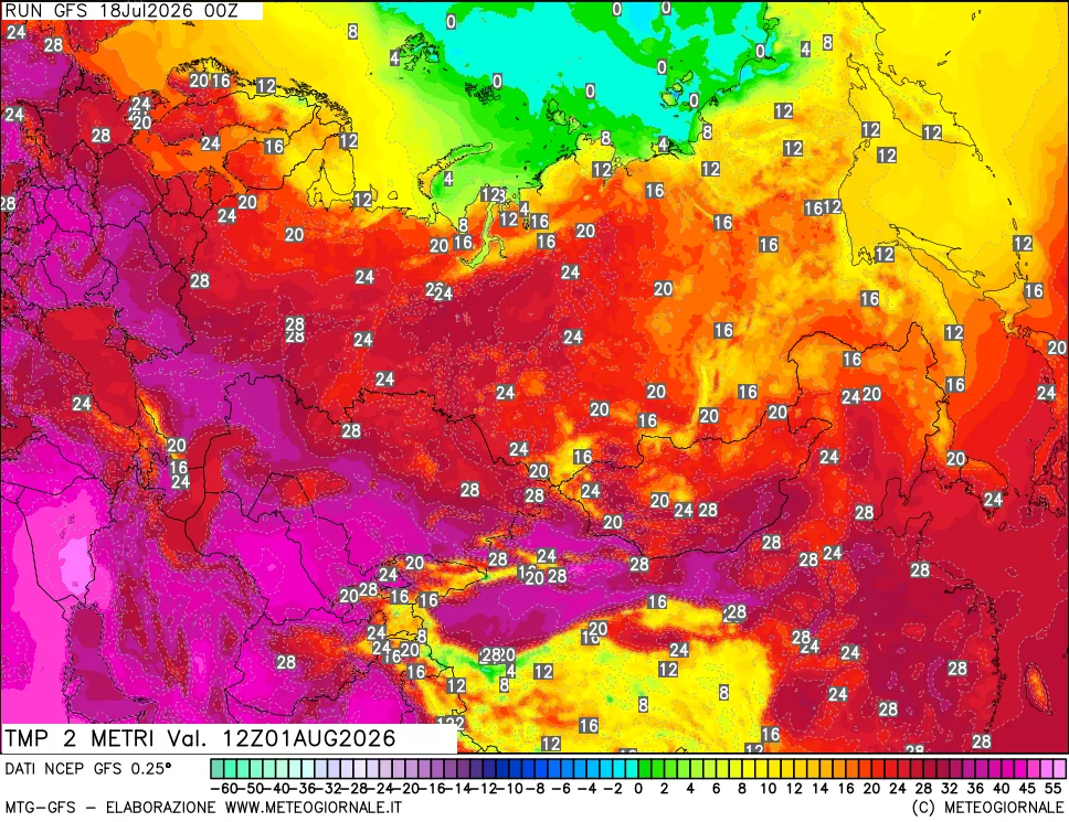 mappa Temp 2 metri