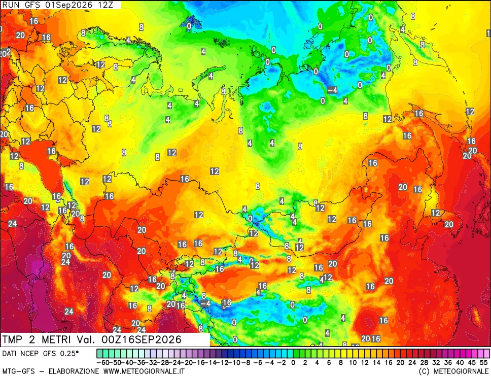 mappa Temp 2 metri
