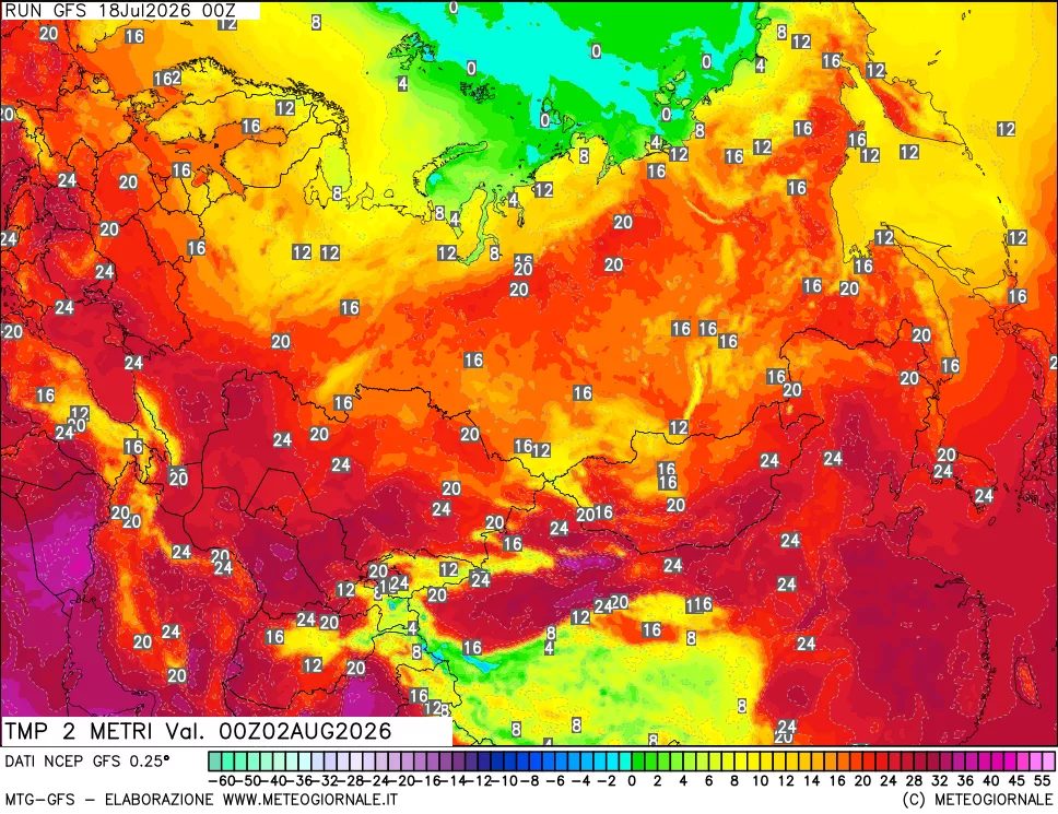 mappa Temp 2 metri