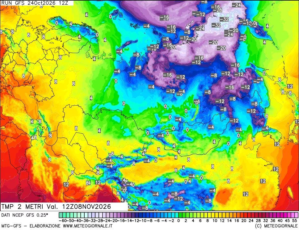 mappa Temp 2 metri