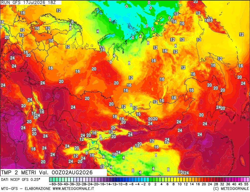 mappa Temp 2 metri