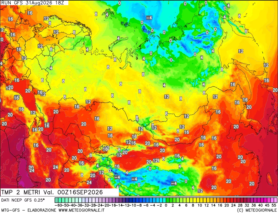 mappa Temp 2 metri