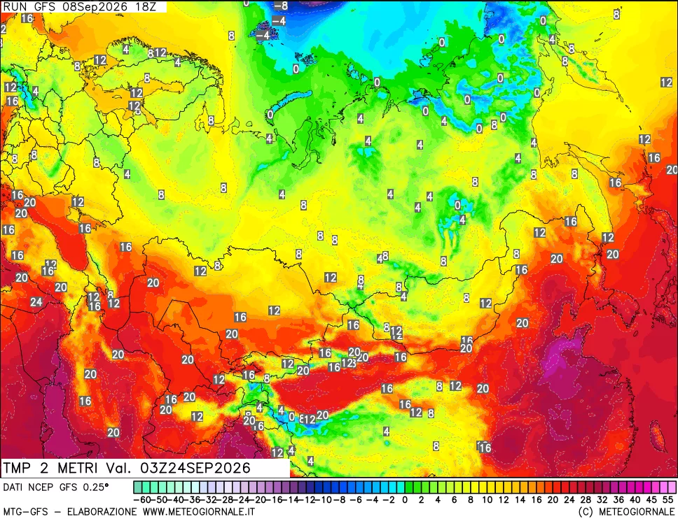 mappa Temp 2 metri