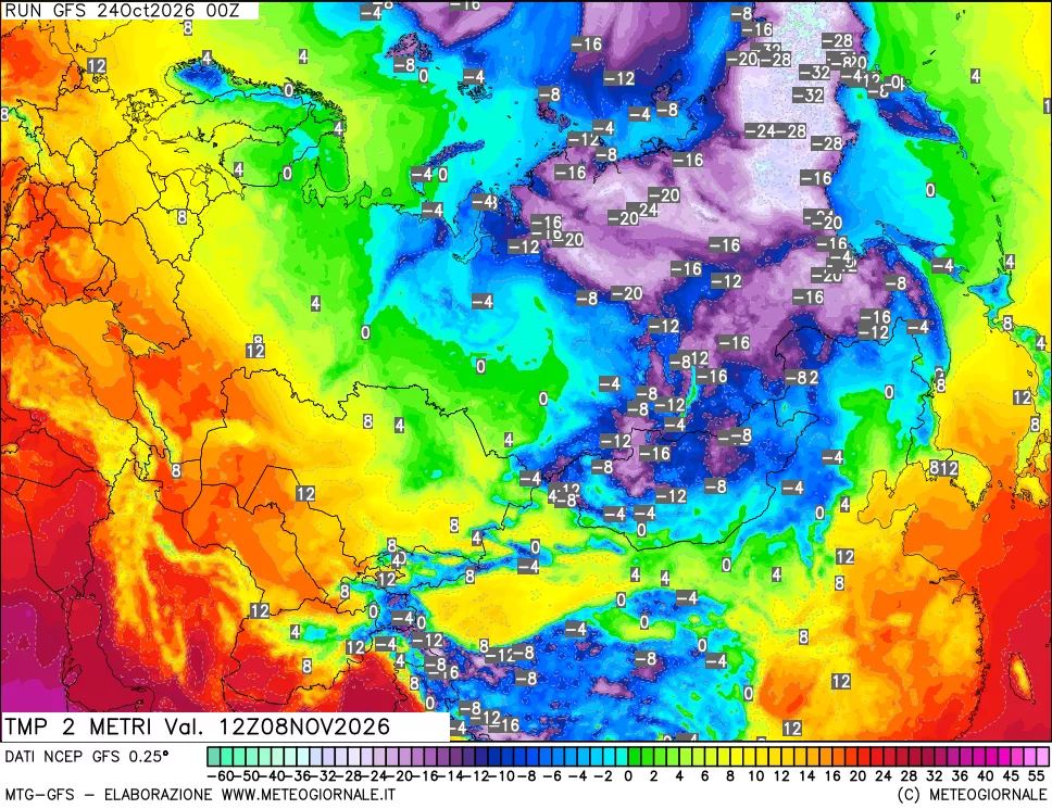 mappa Temp 2 metri