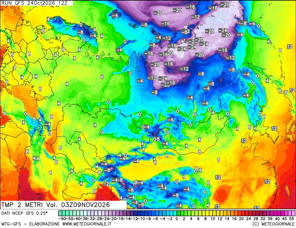 mappa Temp 2 metri