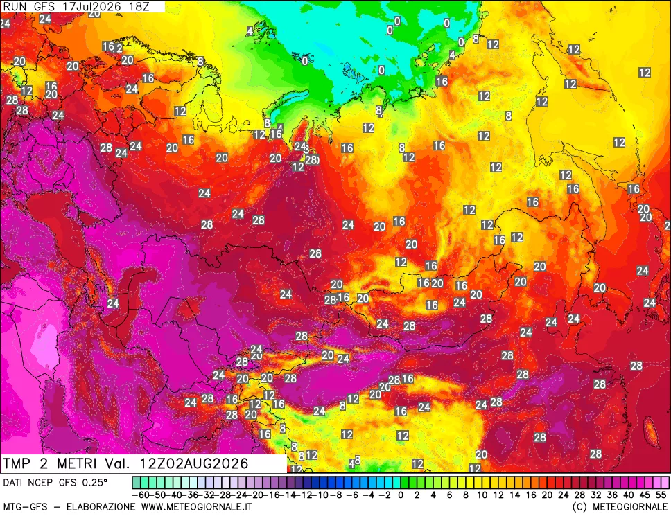 mappa Temp 2 metri