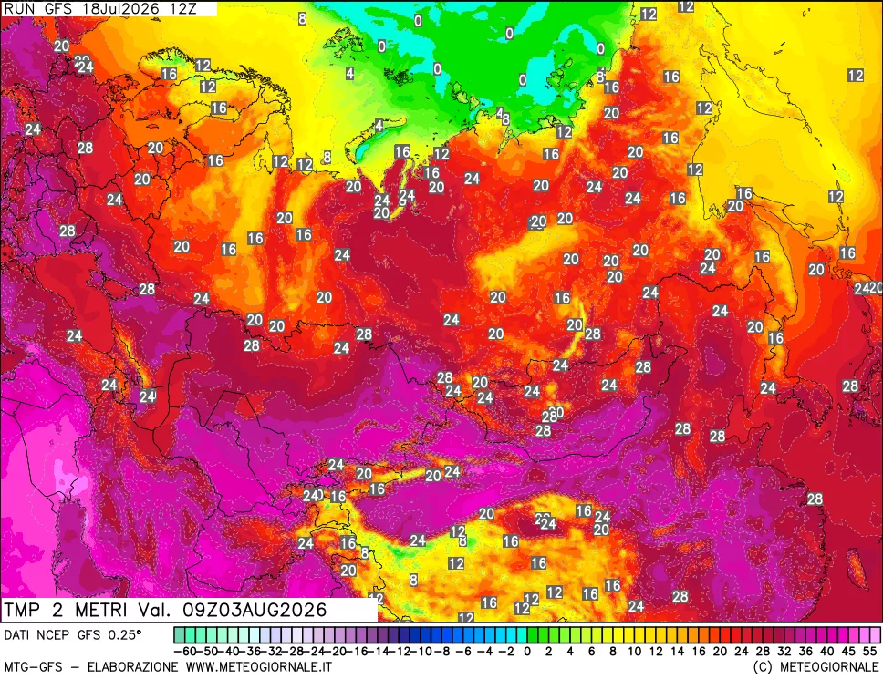 mappa Temp 2 metri