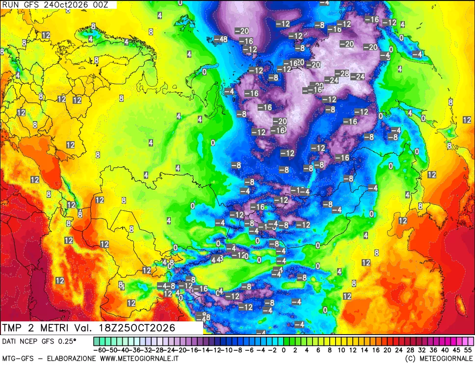 mappa Temp 2 metri