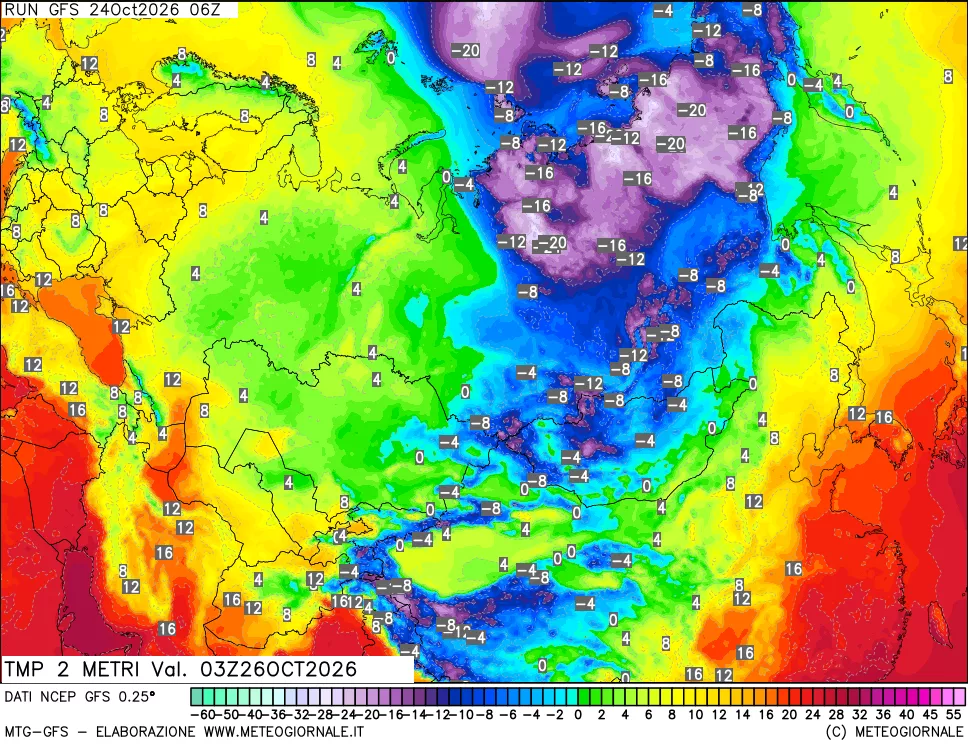 mappa Temp 2 metri