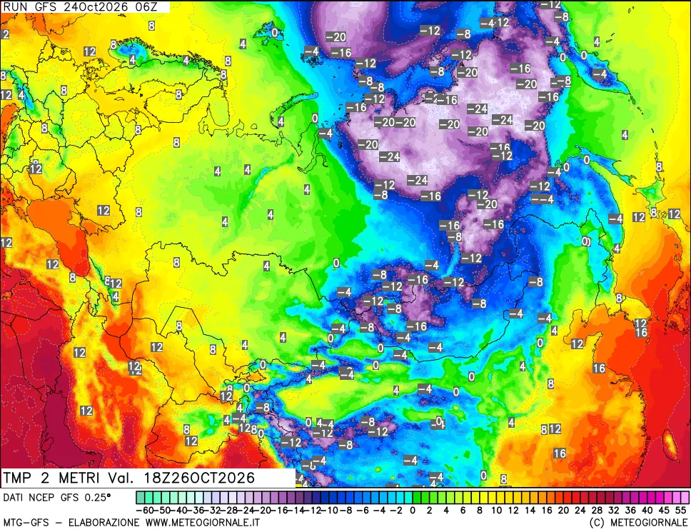 mappa Temp 2 metri