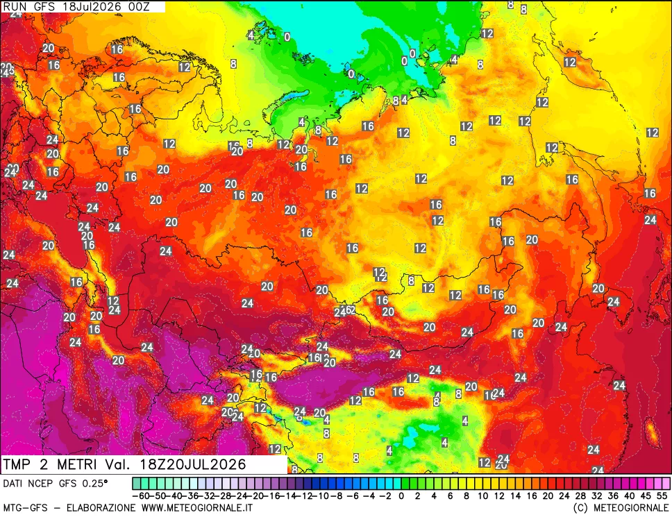 mappa Temp 2 metri