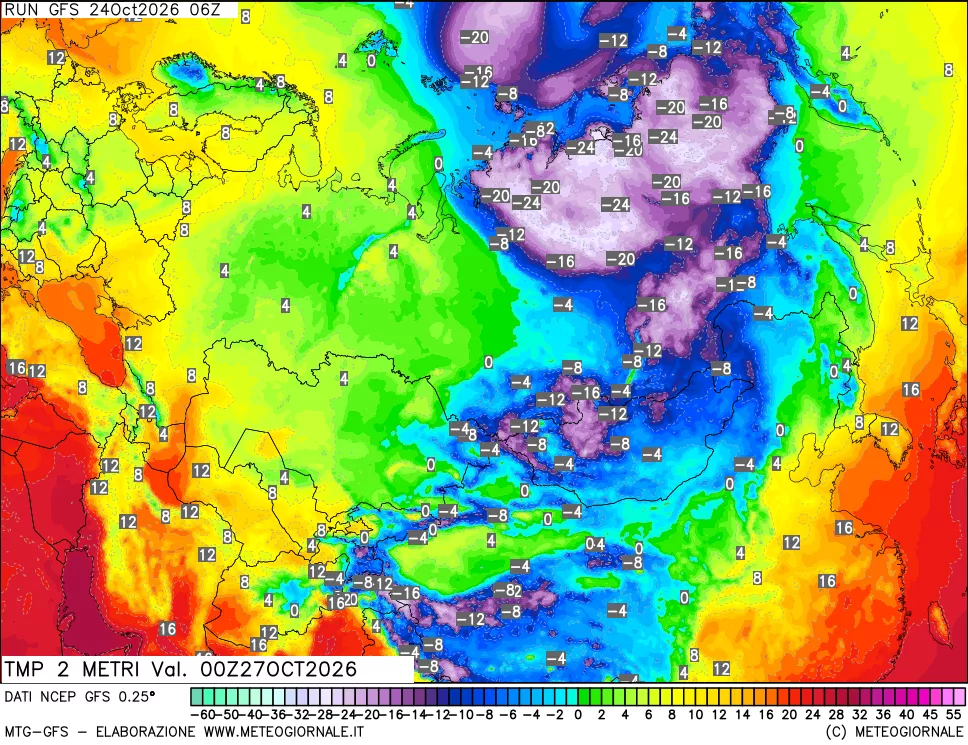 mappa Temp 2 metri