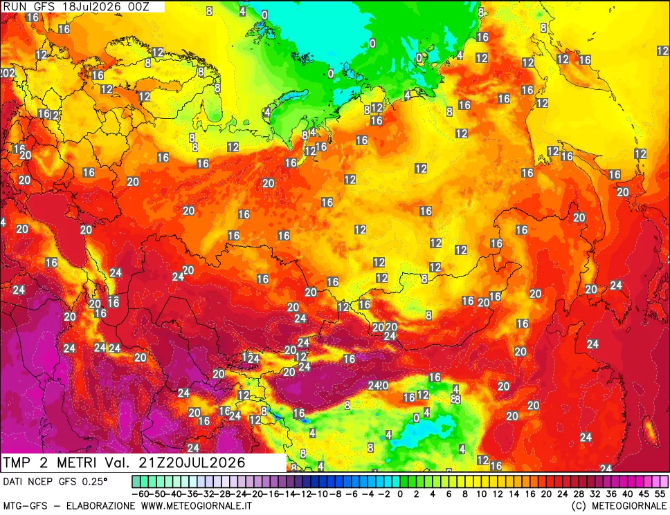 mappa Temp 2 metri