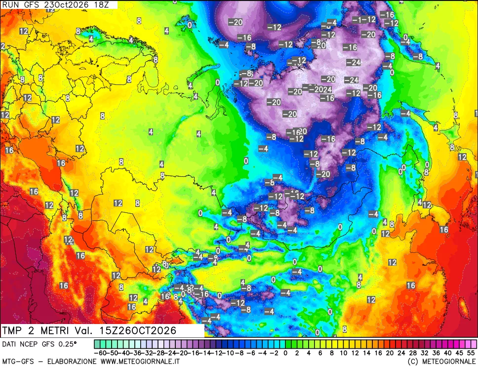 mappa Temp 2 metri