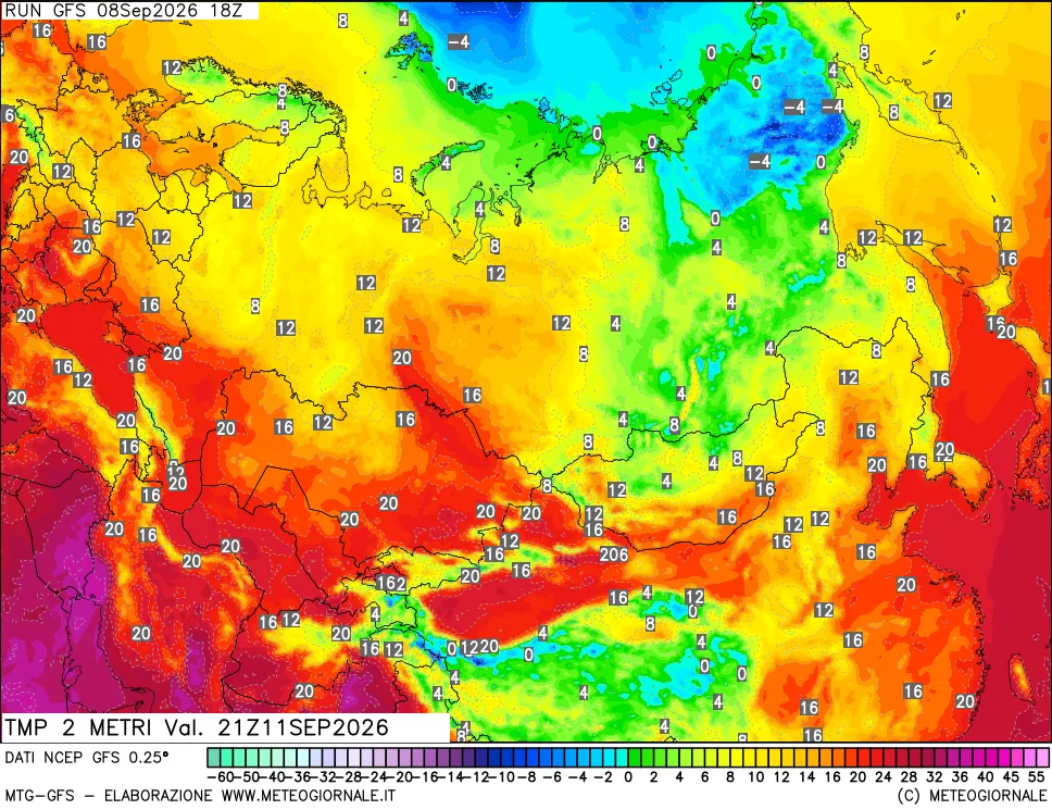 mappa Temp 2 metri