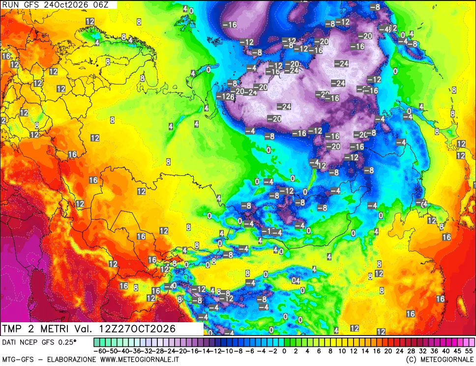 mappa Temp 2 metri