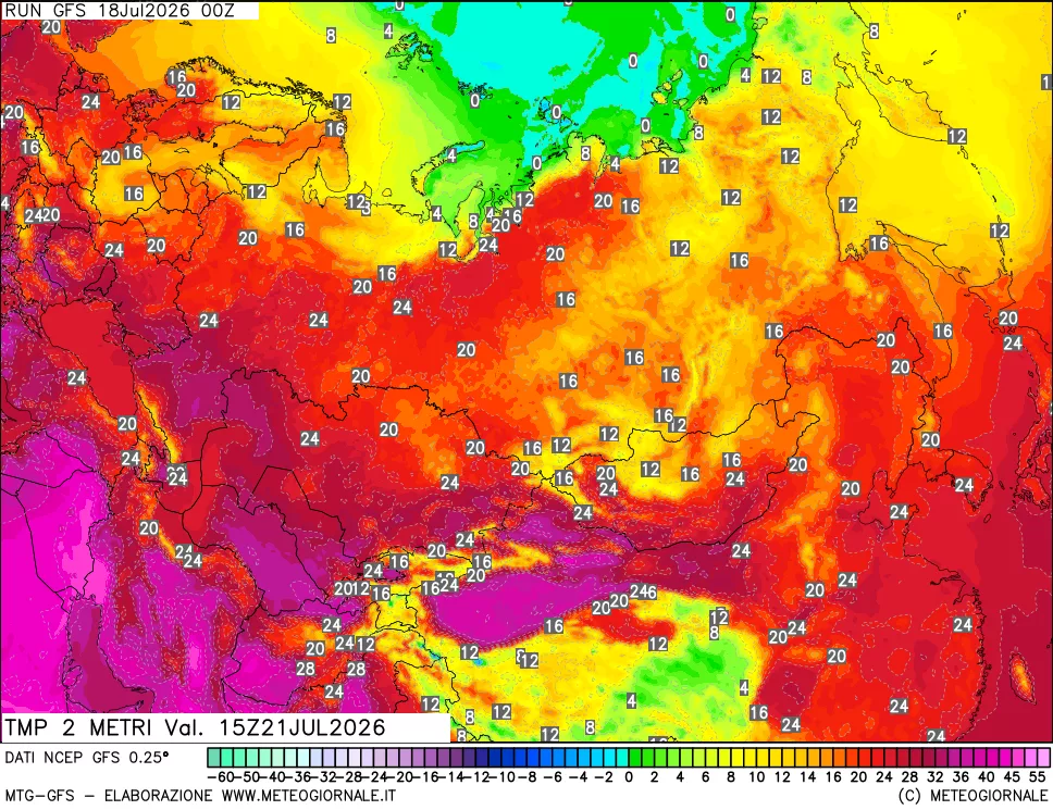 mappa Temp 2 metri